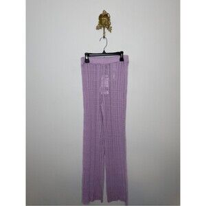 Zara Ribbed Semi-Sheer Straight Leg Knit Pants S